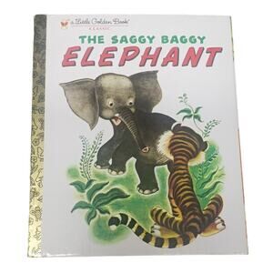 Vintage The Saggy Baggy Elephant, By K & B Jackson The Little Golden Book
